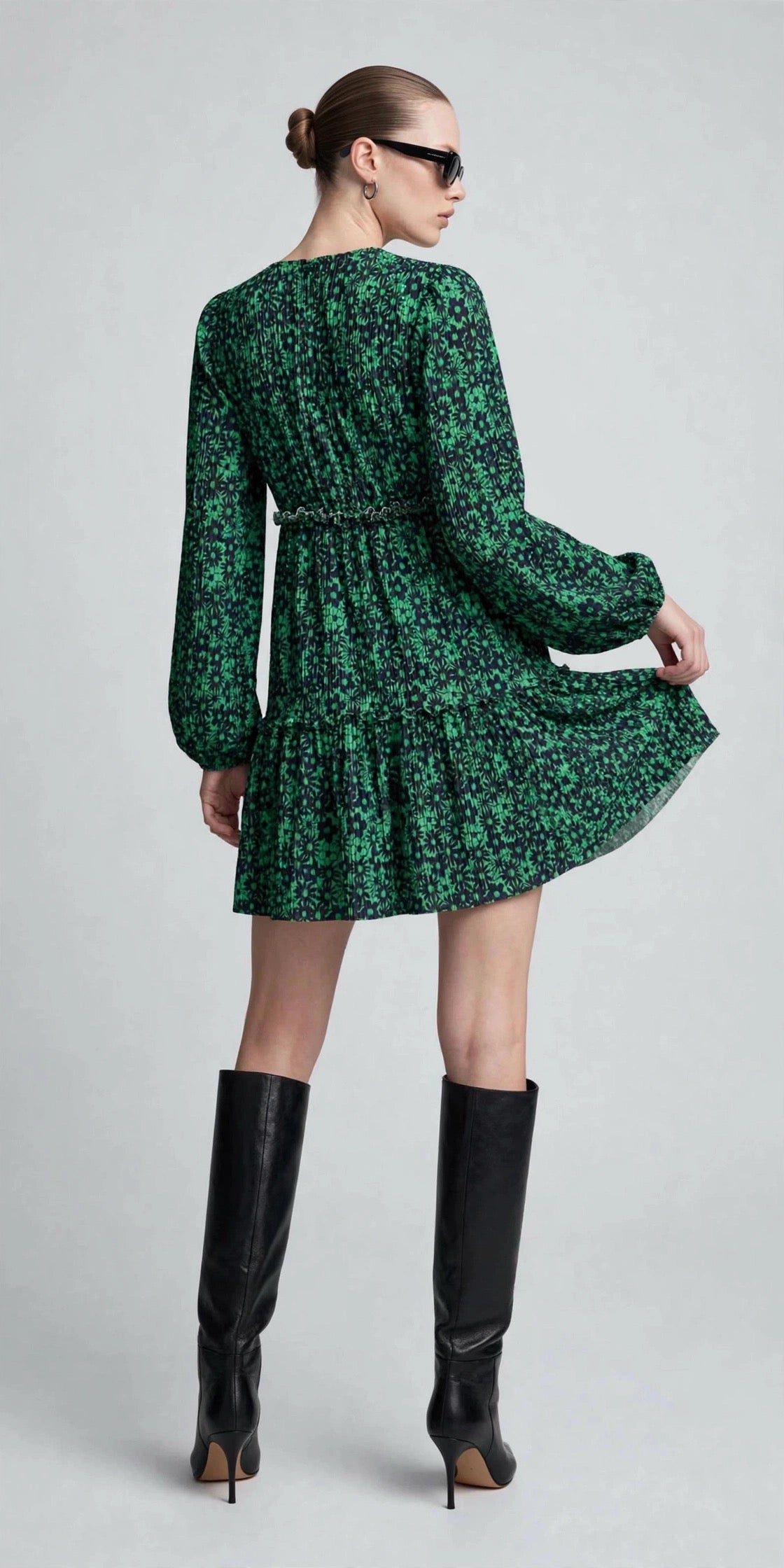 ZARA GREEN FLORAL DRESS