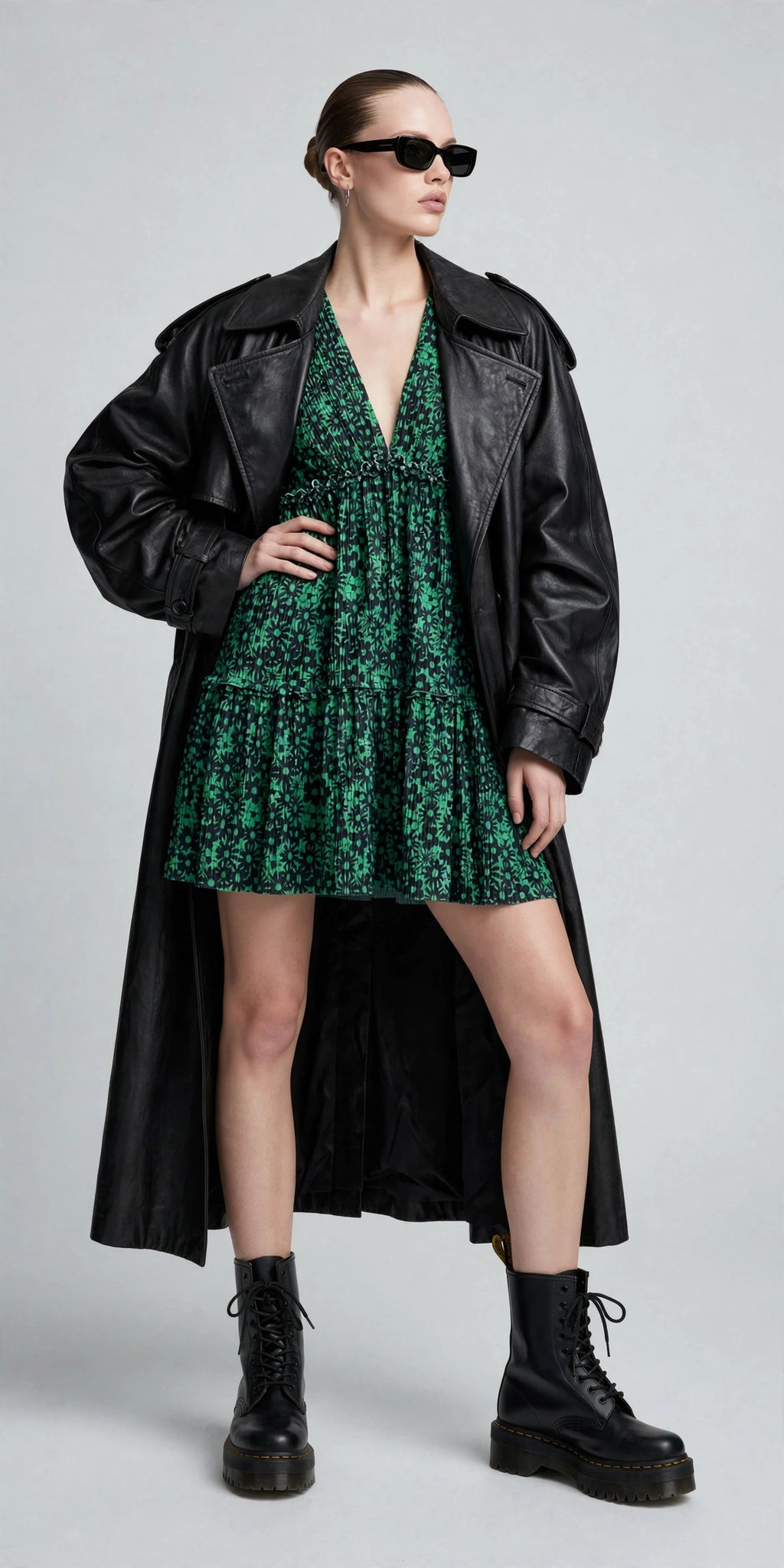 ZARA GREEN FLORAL DRESS